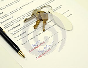 Signed rental application document