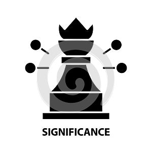 significance icon, black vector sign with editable strokes, concept illustration