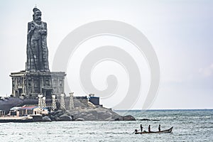 Thiruvalluvar Overseeing Fishermen at Kanyakumari photo