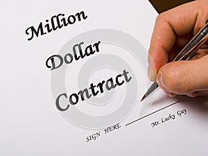 Signing a contract photo
