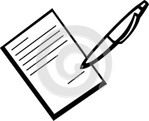 Signing a document vector illustration