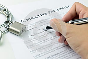 Signing employment contract