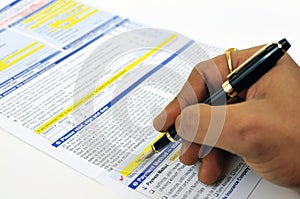 Signing insurance form