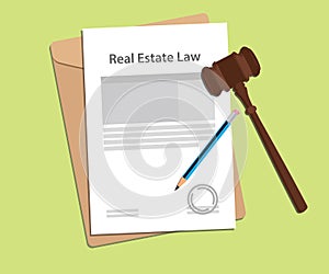 Signing legal concept of real estate law illustration