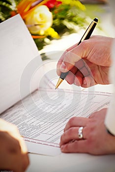 Signing Marriage Certificate