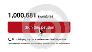 Signing an online petition