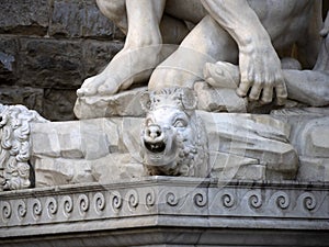 signoria place florence italy statue detail