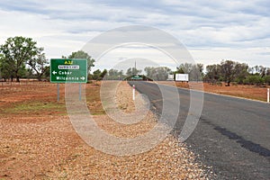 Signpost along the Barrier Highway in outback NSW photo