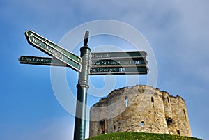 Signpost And Cliffords Tower