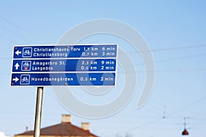 Signpost in Copenhagen, Denmark