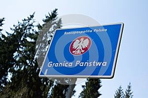 Signpost is demamarcating Poland and borderline.