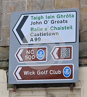 Signpost for John O`Groats / NC500