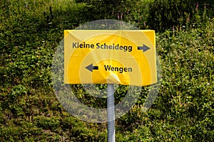 Signpost Kleine Scheidegg - Wengen