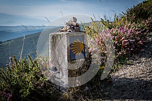 Signpost on the oldest pilgrim path, Camino Primitivo photo