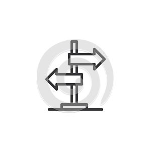 Signpost, pointer outline icon