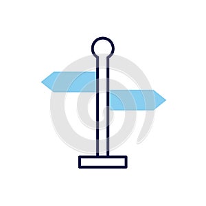 Signpost related vector icon