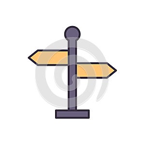 Signpost related vector icon