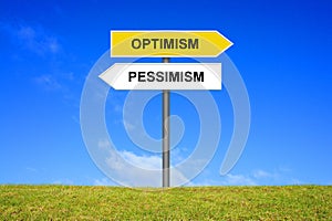 Signpost showing Optimism and Pessimism