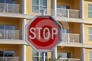 Signpost silver and red, STOP