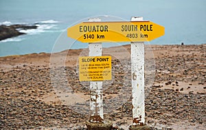 Signpost on Slope Point