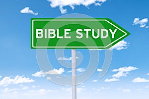 Signpost with text of bible study