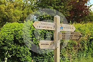 Signpost for tourists in the English countryside