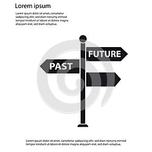 Signpost Vector Icon - Past And Future Concept photo