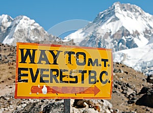 Signpost way to mount everest b.c.