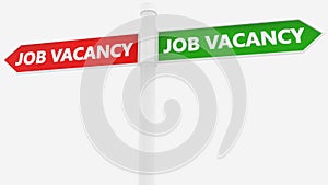 Signpost in white with Job vacancy concept