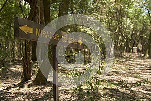 Signposting of the ecological trails in El Palmar National Park, Argentina