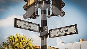 Signposts the direct way to Discreet versus Indiscreet