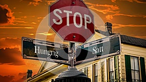 Signposts the direct way to full versus hungry