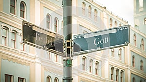 Signposts the direct way to God versus Devil
