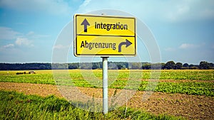 Signposts the direct way to integration versus demarcation photo