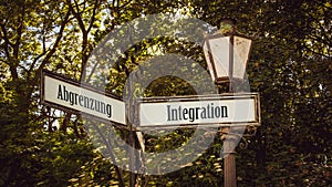 Signposts the direct way to integration versus demarcation photo