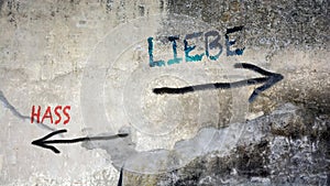 Signposts the direct way to love versus to hate