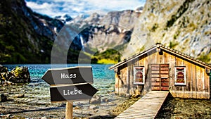 Signposts the direct way to love versus to hate