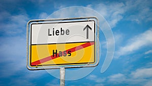 Signposts the direct way to love versus to hate