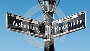 Signposts the direct way to minimum wage versus exploitation