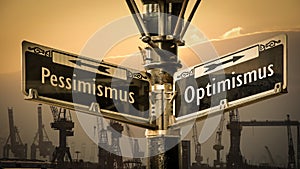 Signposts the direct way to optimism versus pessimism