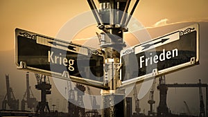 Signposts the direct way to Peace versus War