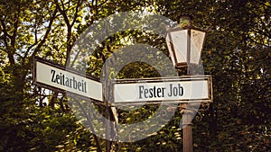 Signposts the direct way to permanent job versus temporary work