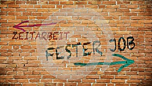 Signposts the direct way to permanent job versus temporary work