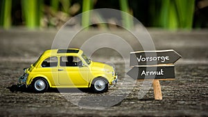 Signposts the direct way to precaution versus poverty