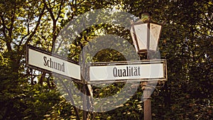 Signposts the direct way to quality versus trash