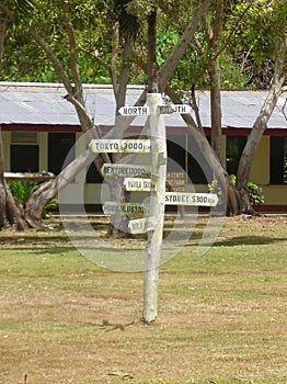 Signs in Angaur state, Palau