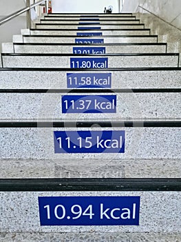 Signs of calories burn on the stairs at office