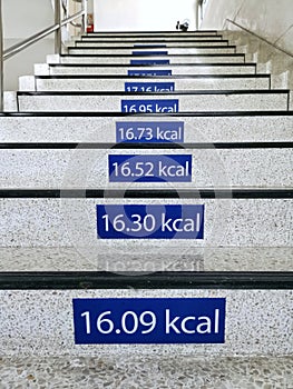 Signs of calories burn on the stairs at office