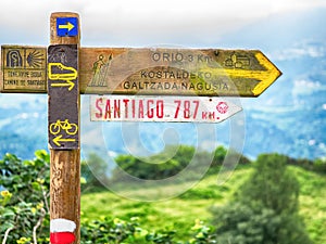 Signs on Camino de Santiago