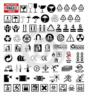 Signs collection 6 - Packing and shipping symbols photo